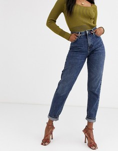Темные джинсы в винтажном стиле Topshop-Синий