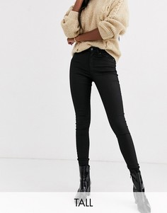 Черные джинсы скинни с покрытием Topshop Tall-Черный