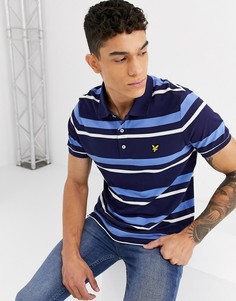 Футболка-поло в полоску Lyle & Scott-Темно-синий