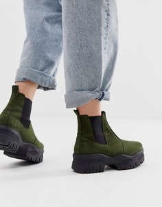 Ботинки челси на толстой подошве ASOS DESIGN Alvera-Зеленый