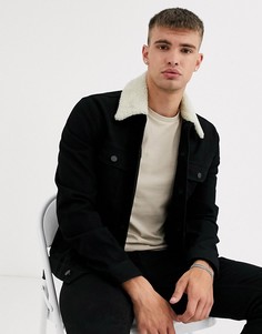 Черная джинсовая куртка со съемным воротником \борг\" ASOS DESIGN-Черный