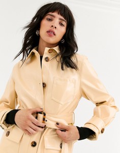 Короткая куртка с поясом Topshop-Бежевый