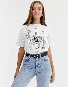 Oversize-футболка с принтом ASOS DESIGN-Белый