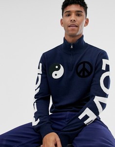 Жаккардовый джемпер Love Moschino-Синий
