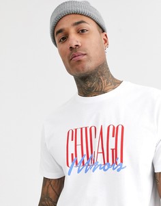 Свободная футболка с принтом ASOS DESIGN-Белый