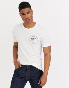 Белая футболка с принтом Selected Homme NYC-Белый