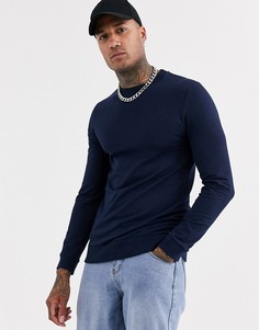 Темно-синий облегающий свитшот ASOS DESIGN
