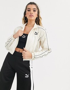 Укороченная олимпийка Puma-Бежевый