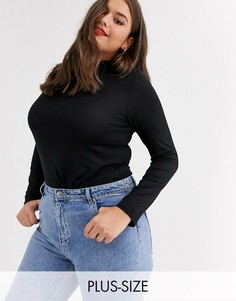 Черная водолазка с разрезами по бокам New Look Curve-Черный