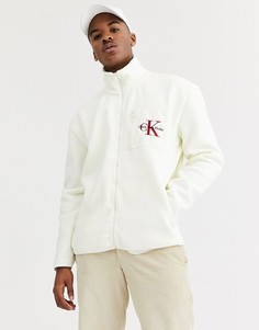 Кремовая флисовая куртка Calvin Klein Jeans-Кремовый