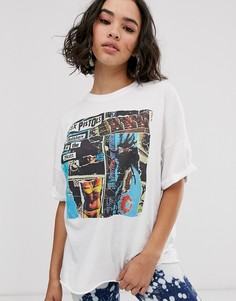 Белая футболка с принтом Bershka Sex Pistols-Белый