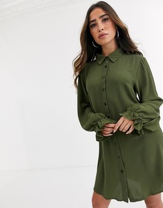 Платье-рубашка цвета хаки Missguided-Зеленый