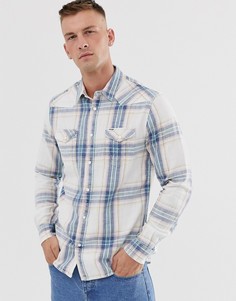 Рубашка кремового цвета в клетку в стиле вестерн Wrangler-Кремовый