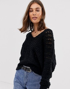 Ажурный джемпер Free People Best Of You-Черный
