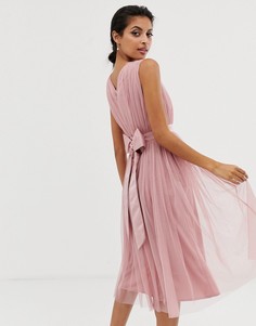 Платье миди с V-образным вырезом Maya-Розовый