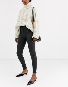 Черные джинсы скинни с покрытием Topshop Joni-Черный
