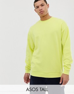 Oversize-свитшот бледного лаймового цвета ASOS DESIGN Tall-Зеленый