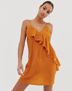 Платье в горошек с оборками In The Style Binky-Мульти