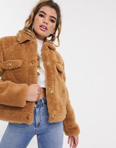 Бежевая куртка из искусственного меха Missguided-Бежевый