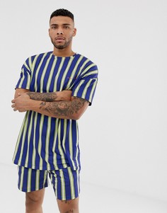 Свободная темно-синяя футболка в полоску Liquor N Poker-Мульти