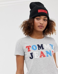 Шапка-бини с нашивкой-логотипом Tommy Jeans-Черный