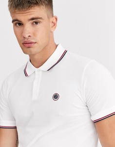 Белое поло с контрастной отделкой Pretty Green-Белый