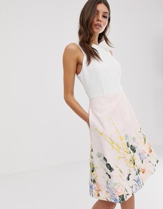 Платье с принтом Ted Baker Kalla-Белый