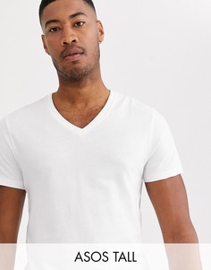 Белая футболка с V-образным вырезом ASOS DESIGN Tall-Белый