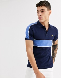Футболка-поло со вставками Lyle & Scott-Темно-синий