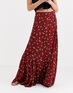 Юбка макси с цветочным принтом Free People Rubys Forever-Коричневый