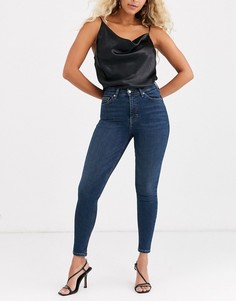 Темные джинсы скинни Topshop Jamie-Синий