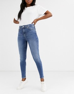 Выбеленные зауженные джинсы Topshop - Jamie-Синий