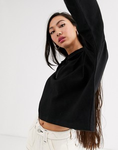 Черный кроп-топ Monki