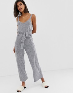 Мягкий комбинезон для дома с поясом ASOS DESIGN-Серый