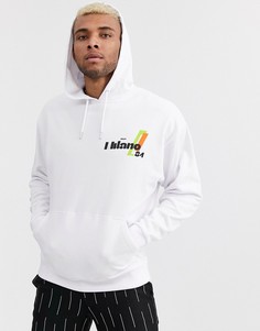 Белый худи свободного кроя с принтом ASOS DESIGN Milano