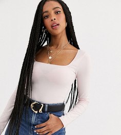 Розовый кроп-топ с квадратным вырезом Miss Selfridge