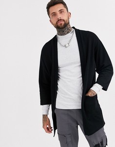 Черный трикотажный кардиган ASOS DESIGN