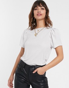 Серая футболка с пышными рукавами River Island-Серый