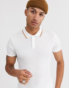 Белое трикотажное поло Topman-Белый
