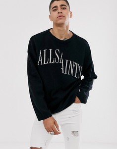 Черный джемпер-oversize с логотипом AllSaints