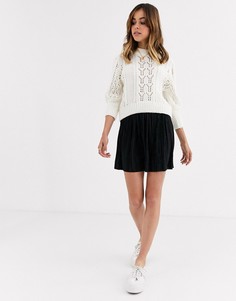 Плиссированная мини-юбка ASOS DESIGN-Черный