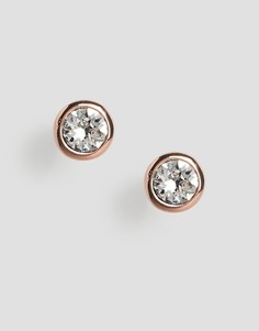Серьги-гвоздики цвета розового золота с кристаллами Swarovski Ted Baker Sinaa-Золотой