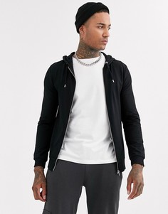 Худи черного цвета на молнии ASOS DESIGN-Черный