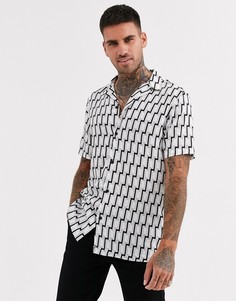 Белая рубашка с геометрическим принтом River Island-Белый