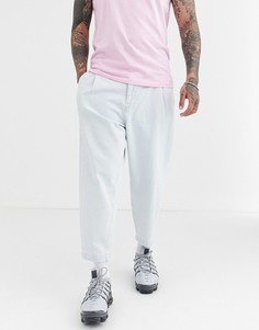 Голубые джинсы свободного кроя Bershka-Синий