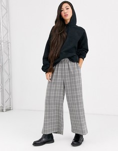 Брюки с широкими штанинами в клетку Dr Denim-Черный