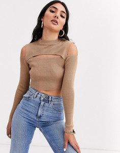 Джемпер с вырезом ASOS DESIGN-Розовый