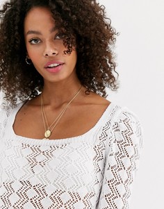 Ажурный джемпер ASOS DESIGN-Белый