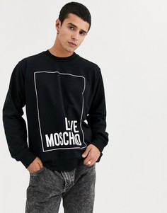 Свитшот с круглым вырезом и принтом Love Moschino-Черный