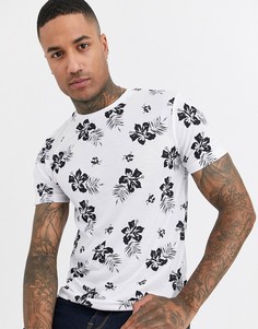 Футболка с цветочным принтом ASOS DESIGN-Белый